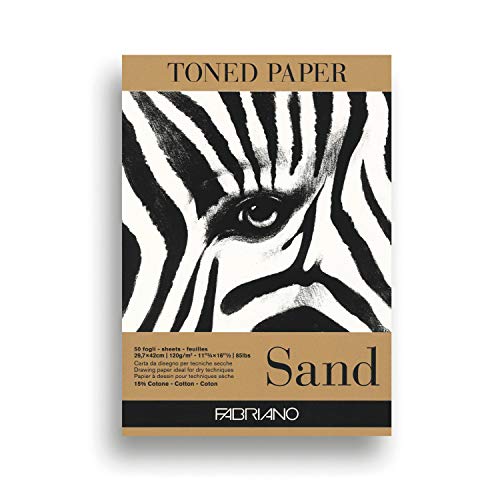 Fabriano Toned Paper Pad Sand, Size - A3, 120 GSM (Contains- 50 Sheets) - Image 1
