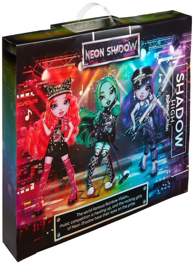 RAINBOW HIGH Rainbow Vision Shadow High Neon Shadow- Harley Limestone (Neon Green) Posable Fashion Doll. 2 Designer Outfits to Mix & Match, Rock Band Accessories Playset, Great Toy Gift Kids 6-12 Years & Collector - Image 2