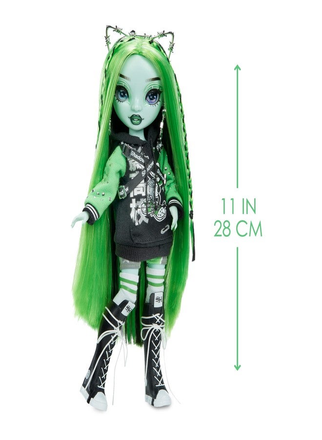 RAINBOW HIGH Rainbow Vision Shadow High Neon Shadow- Harley Limestone (Neon Green) Posable Fashion Doll. 2 Designer Outfits to Mix & Match, Rock Band Accessories Playset, Great Toy Gift Kids 6-12 Years & Collector - Image 4