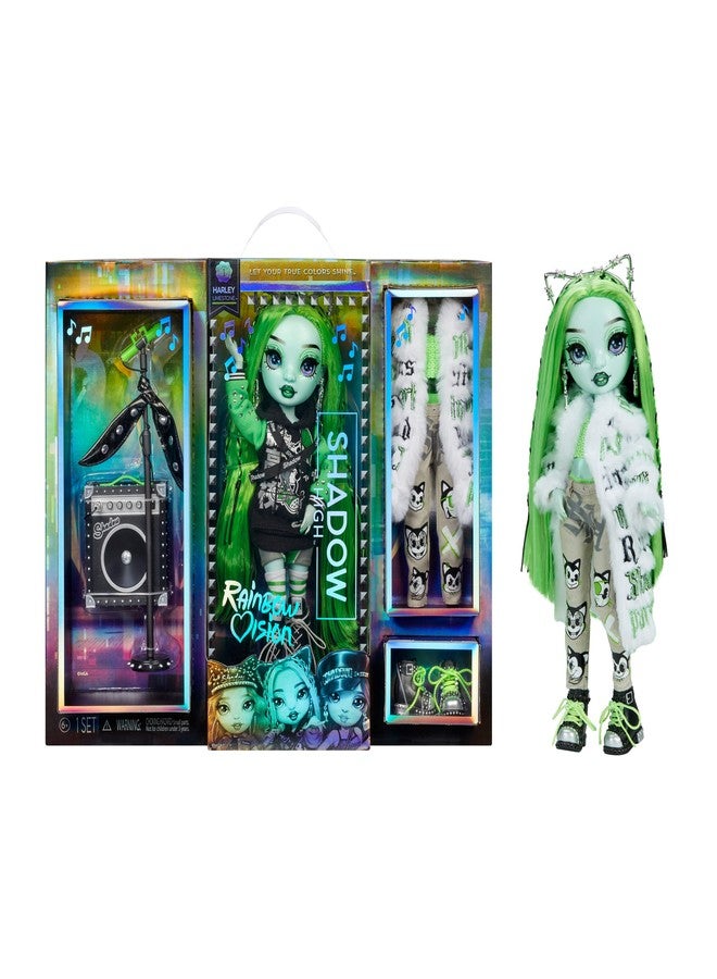 RAINBOW HIGH Rainbow Vision Shadow High Neon Shadow- Harley Limestone (Neon Green) Posable Fashion Doll. 2 Designer Outfits to Mix & Match, Rock Band Accessories Playset, Great Toy Gift Kids 6-12 Years & Collector - Image 1
