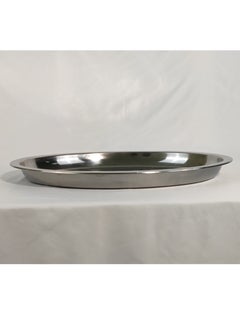 HTH 1 Piece Polished Stainless Steel Tray Food Serving Tray for Biryani Mandi Arabic Food Large Dinner Plate 45/50/55/68 cm  - Image 2