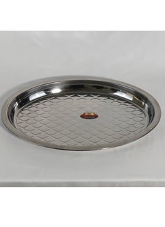 HTH 1 Piece Polished Stainless Steel Tray Food Serving Tray for Biryani Mandi Arabic Food Large Dinner Plate 45/50/55/68 cm  - Image 5