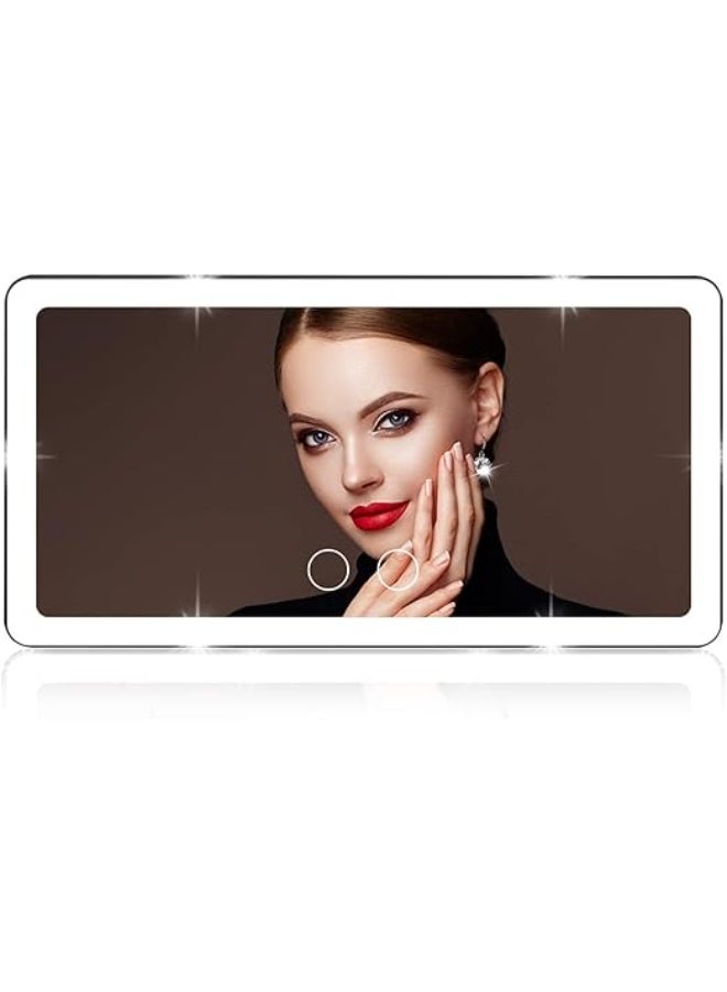 Modes & 80 LEDs,Rechargeable Car Makeup Mirror - Dimmable Touch Control,Car Light Up Mirror Universal for Car Truck SUV - Image 1