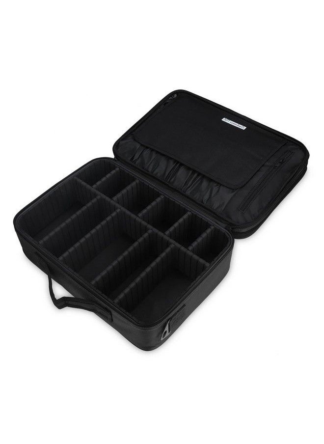 NFI essentials 3 Layers Large Makeup Storage Organizer With Adjustable Compartment Black  - Image 3
