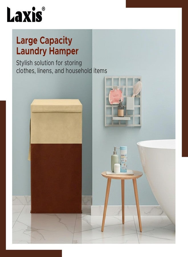 LAXIS® 75L Laundry Bag for Clothes with Lid, Large Dirty Clothes Laundry Basket & Cloth Storage Bin, Used Clothes Organizer, Multipurpose Laundry Basket for Bedroom & Bathroom - Brown - Image 5