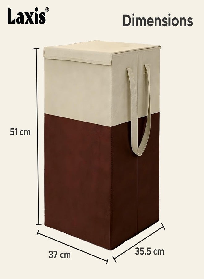 LAXIS® 75L Laundry Bag for Clothes with Lid, Large Dirty Clothes Laundry Basket & Cloth Storage Bin, Used Clothes Organizer, Multipurpose Laundry Basket for Bedroom & Bathroom - Brown - Image 2