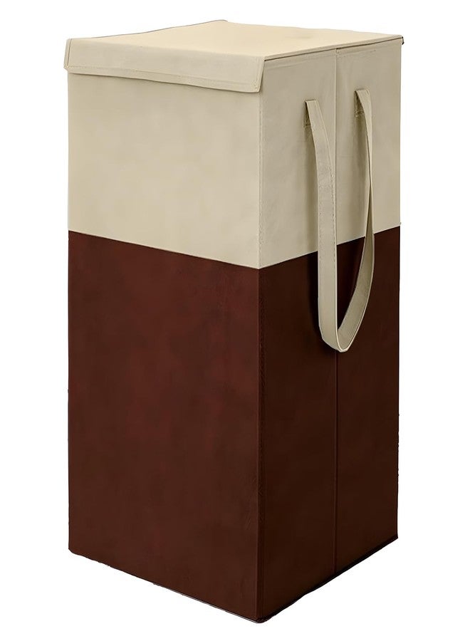 LAXIS® 75L Laundry Bag for Clothes with Lid, Large Dirty Clothes Laundry Basket & Cloth Storage Bin, Used Clothes Organizer, Multipurpose Laundry Basket for Bedroom & Bathroom - Brown - Image 1