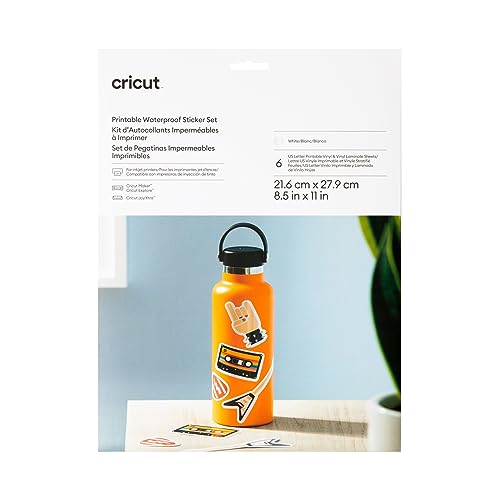 Cricut مجموعة ملصقات قابلة للطباعة ومقاومة للماء من كريكت جوي إكسترا - أبيض - Image 1