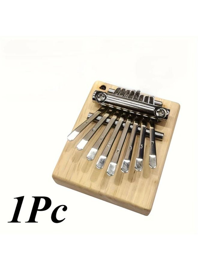 Handmade Square 8 Key Thumb Piano Portable Mini Solid Wood Finger Harp Beginner Instrument - Image 1