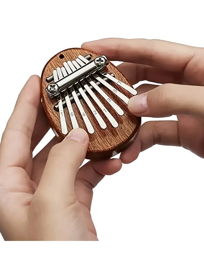 Handmade Square 8 Key Thumb Piano Portable Mini Solid Wood Finger Harp Beginner Instrument - Image 2