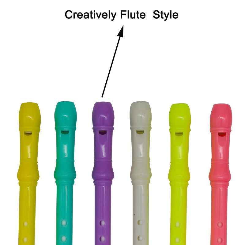 Maydahui 30 PCS Novelty Flute Shape Rollerball Pen Cute Kawaii Music Pens Black Gel Ink for School Office Birthday Party - Image 3
