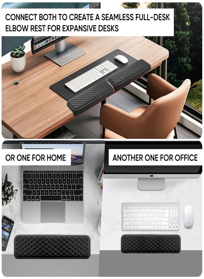 JIKIOU L-Shaped Desk Elbow Pad for Desk, Memory Foam Elbow Support Padding with Non-Slip, 2 Pack Ergonomic Desk Edge Cushion, Wrist Comfort Support for Office Home Black - Image 2