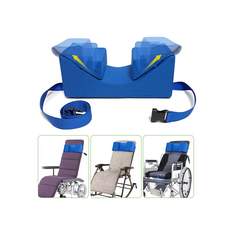 AOSSA AOSSA Wheelchair Headrest Neck Stabilizer Head Support Pillow for Recliner High Back Wheelchair Head Positioning Wedge Neck Support Positioner Keep Head Straight Medical Foam Wedge