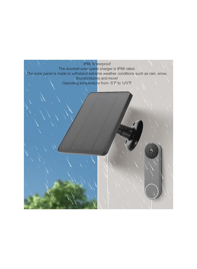 erorex 10W Solar Panel for Doorbell, Solar Panel for/Eufy Doorbell, Video Doorbell 2, Doorbell 3, Video Doorbell 3+, Doorbell 4 Plus, Doorbell 2K Camera (CSP4W-U-B)  - Image 4