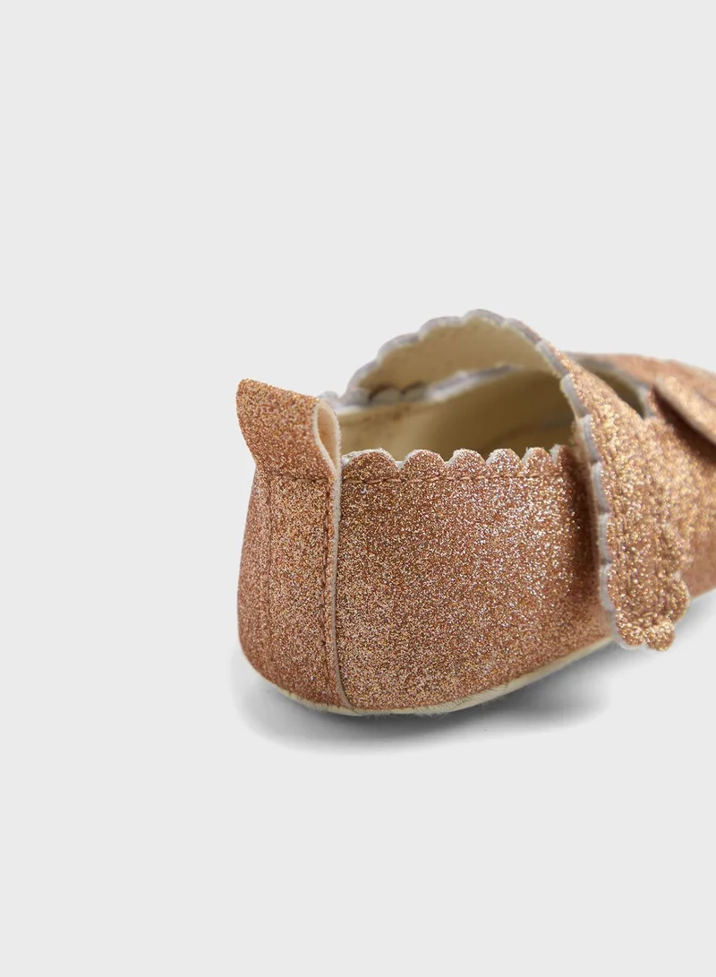 mothercare Gold Glitter Pram Shoes