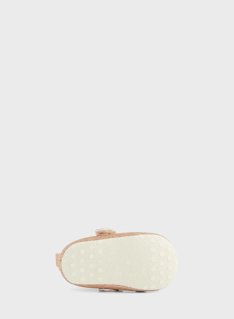 mothercare Gold Glitter Pram Shoes