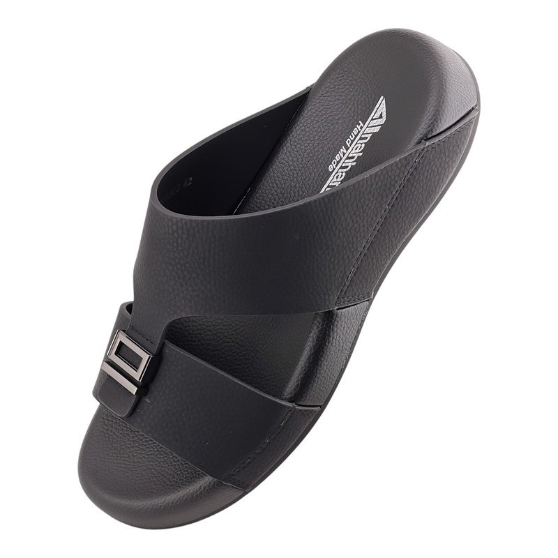 AET A E T Handmade Arabic Sandals For Men | Outdoor Mens Slippers | Everyday Flip Flops Open Toe | Arabic Genuine Leather With Buckle | New Arabic Design | Matching Color Footbed | Comfortable & LightWeight - Image 3