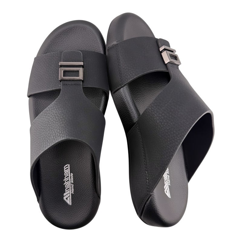 AET A E T Handmade Arabic Sandals For Men | Outdoor Mens Slippers | Everyday Flip Flops Open Toe | Arabic Genuine Leather With Buckle | New Arabic Design | Matching Color Footbed | Comfortable & LightWeight - Image 2