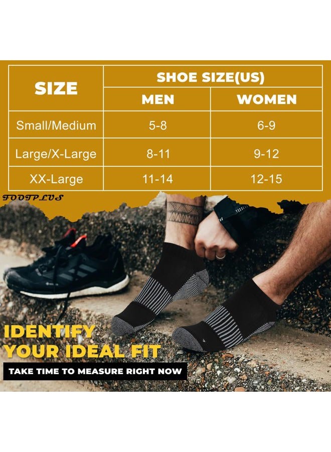 FOOTPLUS Low Cut Boy's Running Socks, Men and Women Moisture Wicking Antimicrobial Socks 3 Pairs, Medium - Image 3