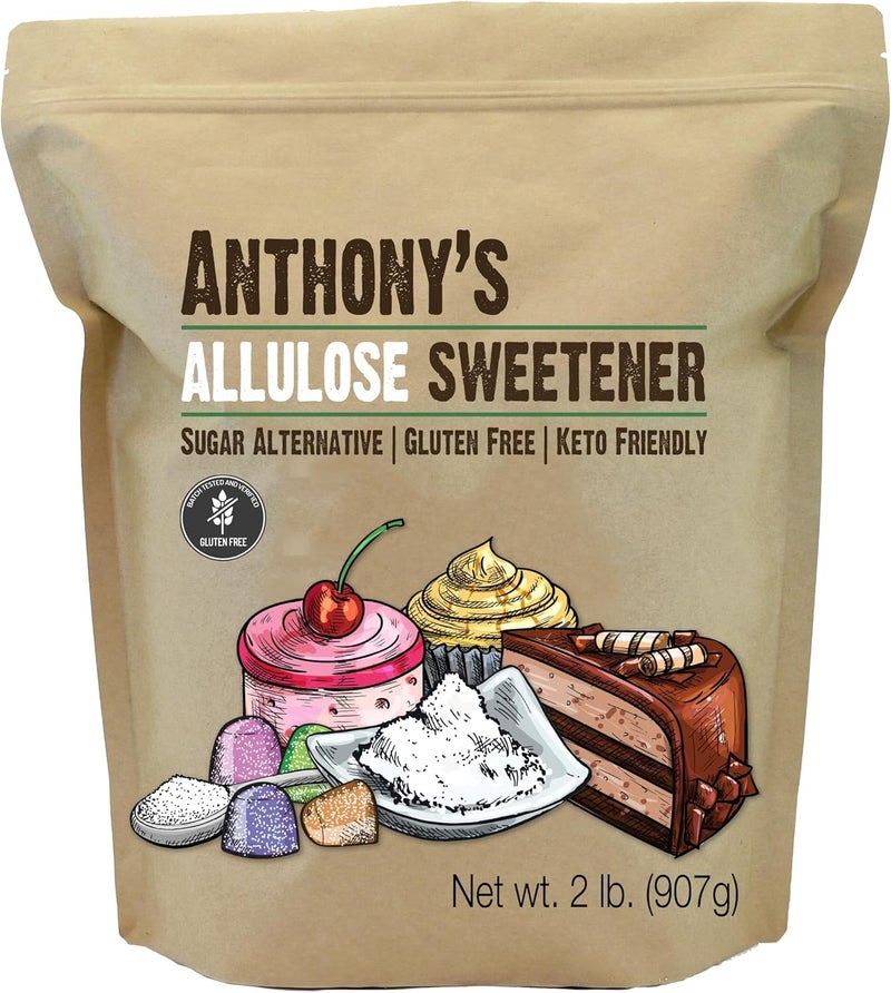 Anthony's Allulose Sweetener, 2lb - Gluten Free, Keto Friendly Sugar Alternative with Zero Net Carbs - Image 1