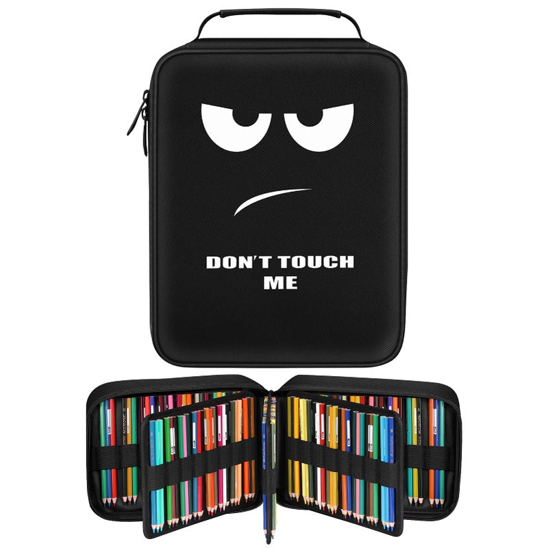 FINPAC Pencil Case Holder Slot Large MultiLayer Watercolor Pen Bag wZipper Front Pocket Big Organizer for 200 Colored Pencils130 Gel Pens Markers to Artists Painters Planners