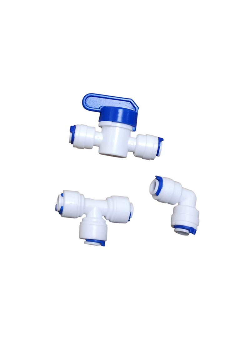 GREDIA 1/4" inch Quick Connect Water Purifiers Tube Fittings RO Reverse Osmosis System(Ball Valve+L+T Type)+ Water Float Ball Valve + PVC Pipe Hose Cutter + 5 Meters/16 Feet Tubing Pipe (White) - Image 3
