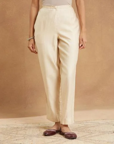 Fabindia Natural Viscose Silk Embroidered Pant & Kurta Set
