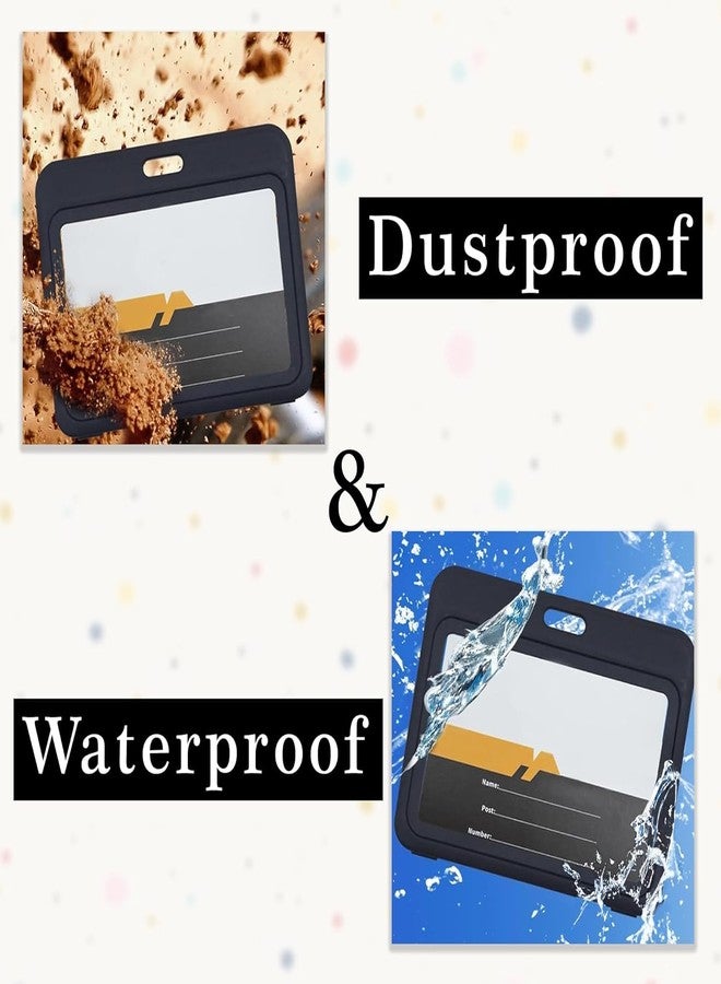 LC Plastic ID Card Holder, Double Sides Visible, Waterproof Unisex ID Card Holder Case for Office, School & Colleges, Clamshell PP Card Holder (50, Black, for Horizontal Card (54 mm x 86 mm)) - Image 5