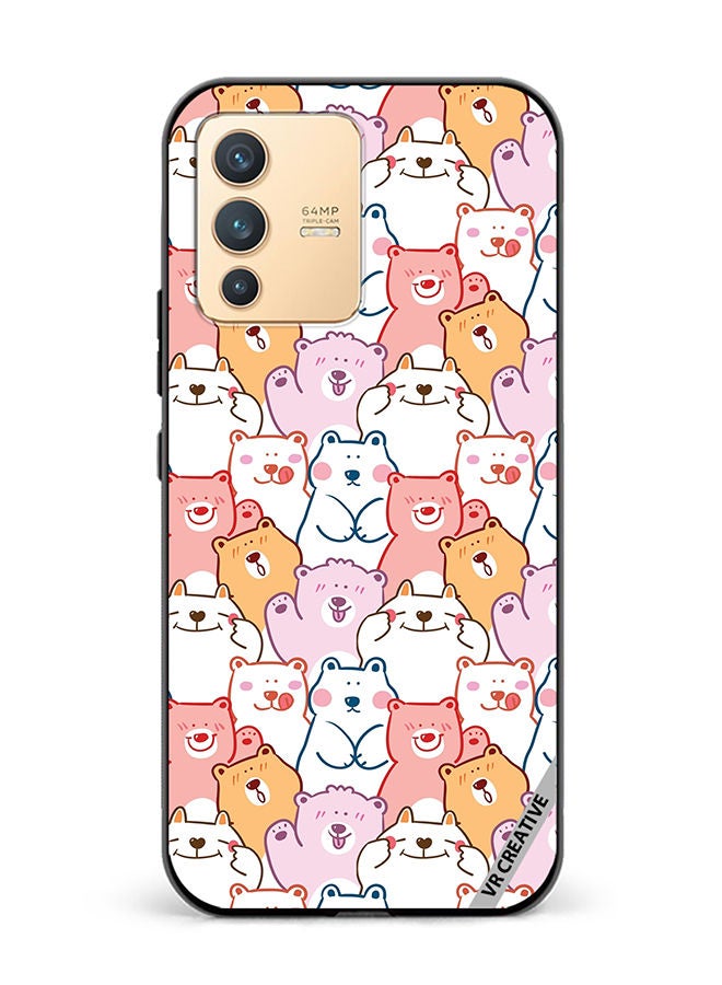 VR CREATIVE Protective Case Cover For Vivo V23 5G Cute Cartoon Bear Design Multicolour - Image 1