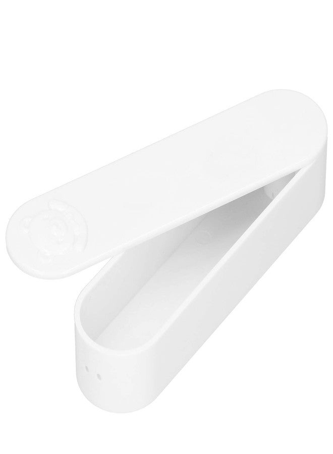 GLOGLOW Cotton Swabs Holder, Portable Cotton Swab Slim Case Mini Travel Swab Case for Organizing 5.3 x 1.4 x 0.9in(white) - Image 1