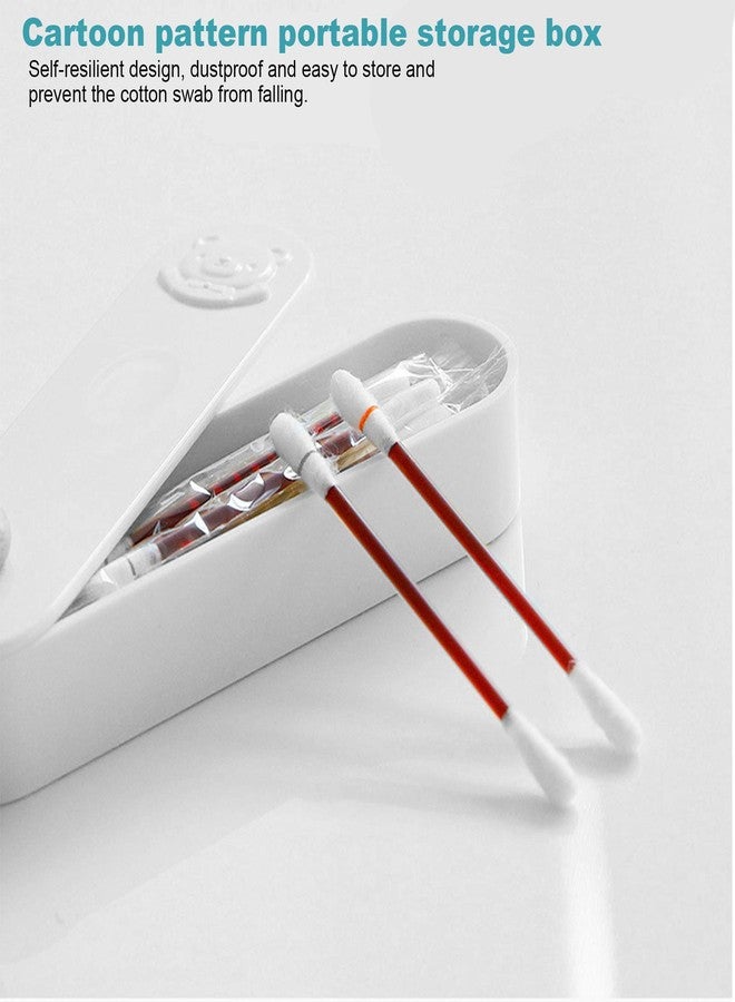 GLOGLOW Cotton Swabs Holder, Portable Cotton Swab Slim Case Mini Travel Swab Case for Organizing 5.3 x 1.4 x 0.9in(white) - Image 3