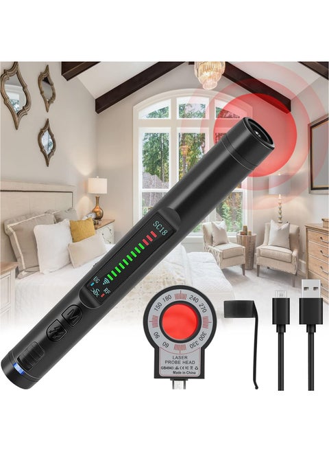Hidden Camera Detectors, Bug Detector Anti Spy Detector RF Detector Signal Scanner GPS Tracking Listening Device Finder with 12 Levels Sensitivity and 4 Professional Modes for Travel, Home
