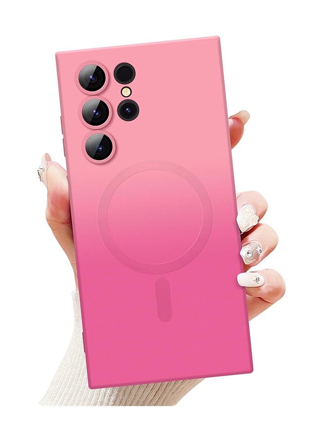 Beauenty Samsung Galaxy S24 Ultra Magnetic Case, Soft Liquid Silicone Case Bumper Anti-Scratch Shockproof Full Camera Protector Multicolor Cover for Samsung Galaxy S24 Ultra, Pink Red - Image 1