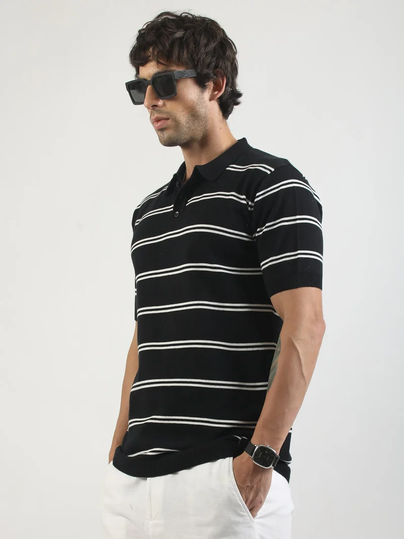 Maniac  Maniac Mens crocodile printed round neck half sleeve black and green cotton t-shirt for Men | Best Price UAE