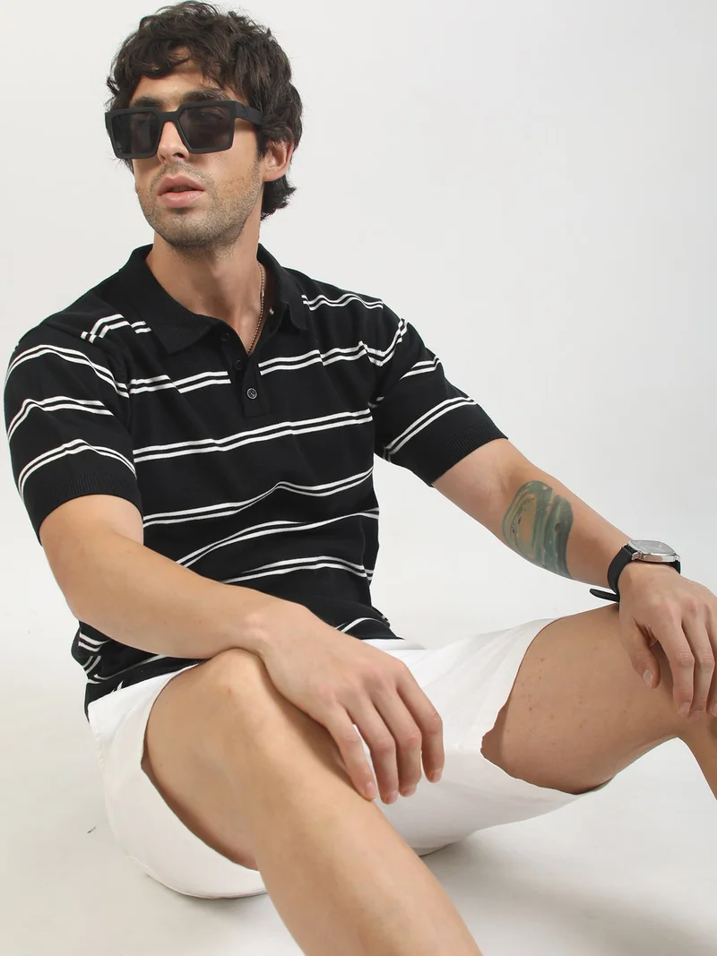 Maniac  Maniac Mens crocodile printed round neck half sleeve black and green cotton t-shirt for Men | Best Price UAE