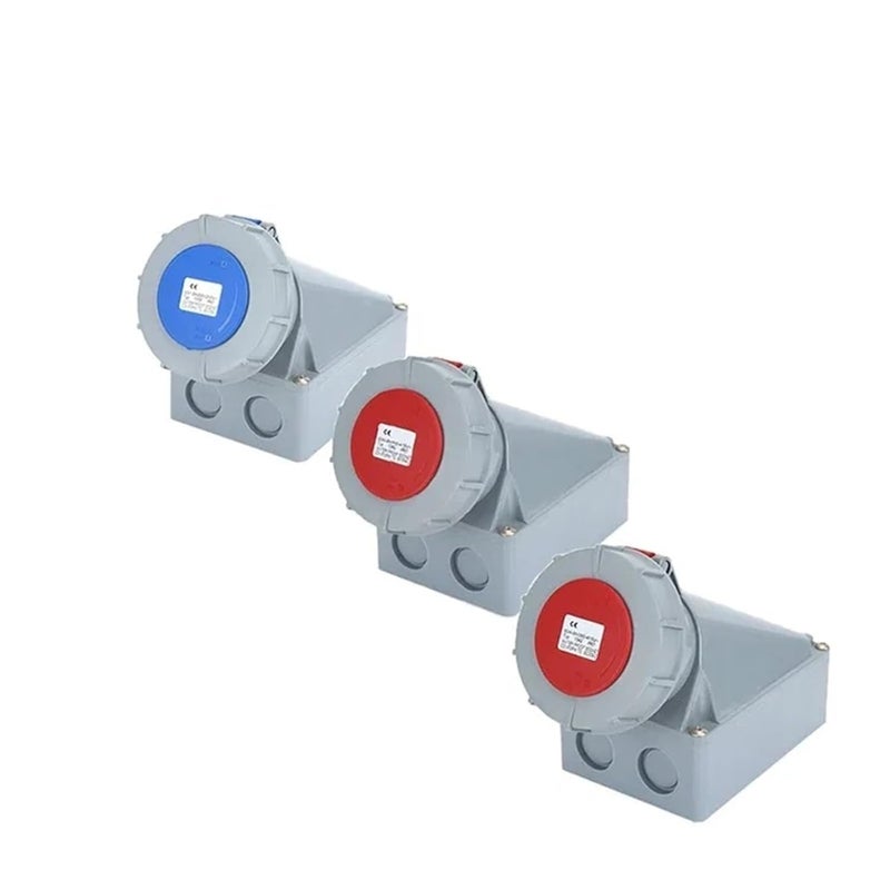 63A 125A IP67 220V 380V Industrial Male Female Plug and Socket 3P/4P/5P Electrical ConnectorWall Mounted(Mounted,63A-5P) - Image 1