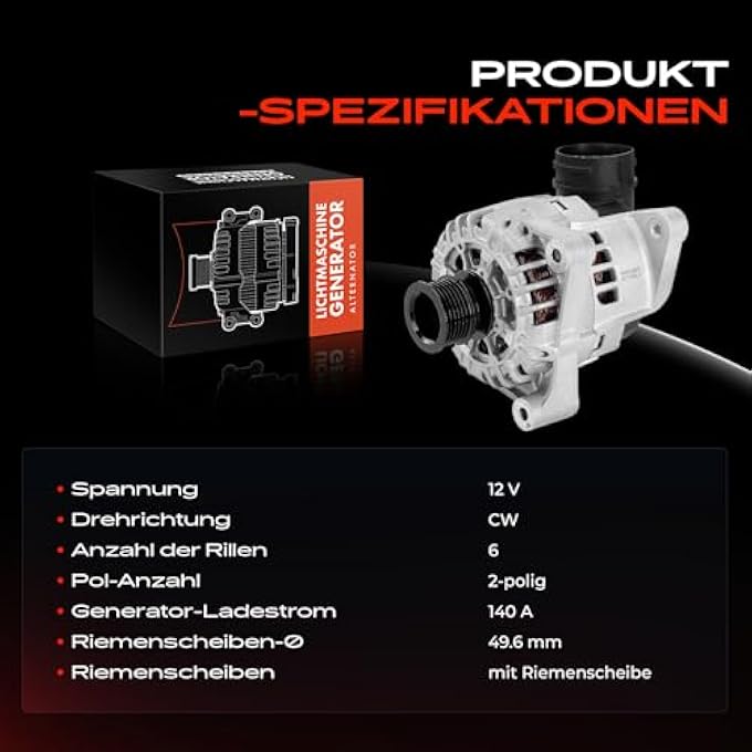 Frankberg Alternator Generator Compatible with 5 Series E39 520i 523i 528i 535i 2.0L-3.5L 1995-2003 7 Series E38 728i iL 2.8L 1995-2001 X5 E53 3.0L 2000-2006 Z. 3 Coupe Coupe Coupe E36 Replace# - Image 4