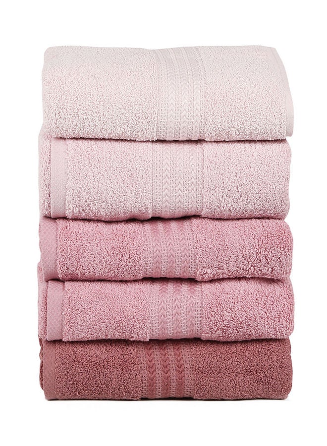 NIBEMINENT 4-Piece Bath Towel Set Pink/Dusty Rose/Light Pink 70x140centimeter - Image 3