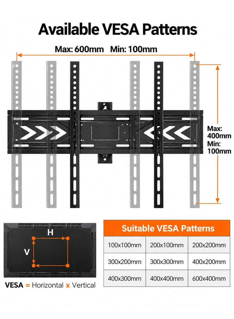 BEETEC Double Arms Swivel TV Wall Mount for 40"-80" Flat Panel TVs up to 55 kg/121 lbs, VESA up to 600x400mm, Full Motion, 475 mm Profile to Wall, Black | TF-LPA78-463 - Image 2