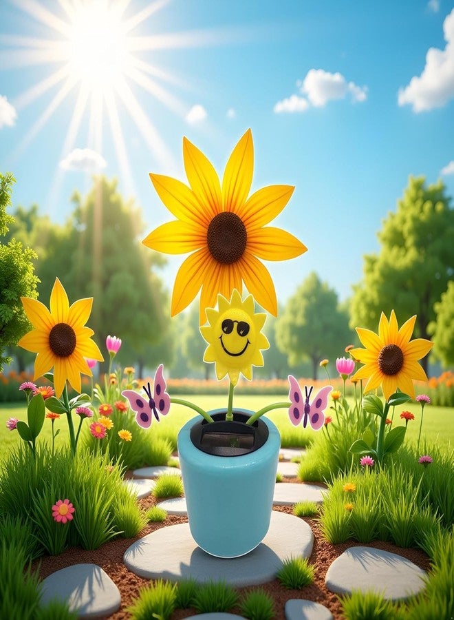 GOUDOGEDC Solar Dancing Sunflower Decor, Bobblehead Swinging Flowers for Car and Home, Vibrant Moving Petals Decoration - Image 5