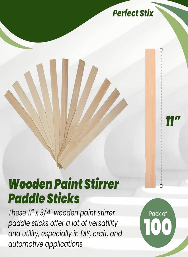 Perfect Stix 11" x 3/4" Wooden Paint Stirrer Paddle Sticks/Craft Sticks/Automotive Paddle - Pack of 100ct - Image 2