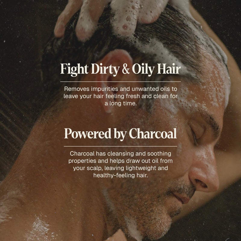 Black Wolf 2-Pack Mens Shampoo for Oily Hair, 12 Fl Oz - Charcoal-Infused Oil Control Shampoo with Moisturizing & Deep Cleansing Formula Hydrates & Nourishes Scalp - Daily Hair Care for Men - Image 3