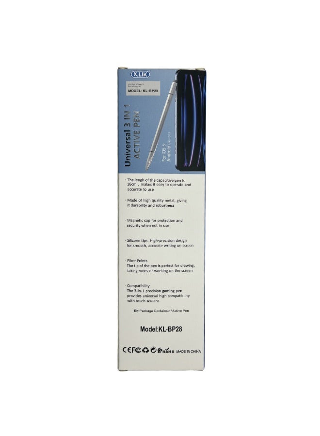 Selling Electronics Responsibly - Klik - KL-BP28 Universal 3-in-1 - Precision Gaming Stylus Pen for iOS & Android - 16CM Length - Dubai, UAE - Image 2