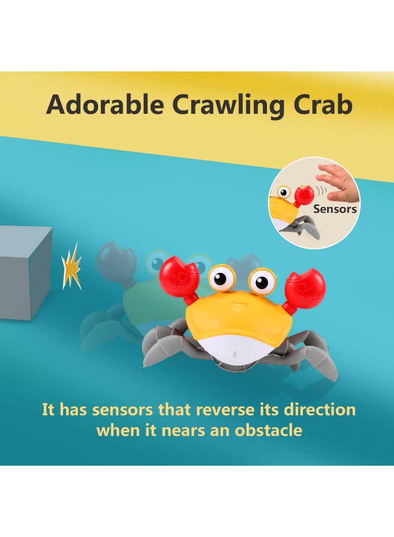 AROAQ Infant Crawling Crab Tummy Time Baby Toy Learning Crawl Walking Toddler 3 Years Old Music Development Interactive Birthday Gift - Image 2