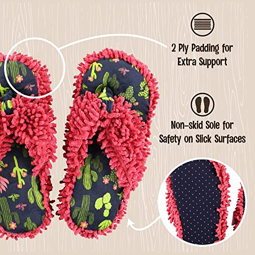 Lazy One Spa Flip-Flop Slippers for Women, Fuzzy House Slippers, Stuck in Bed, Pink, Blue (Small/Medium) - Image 4