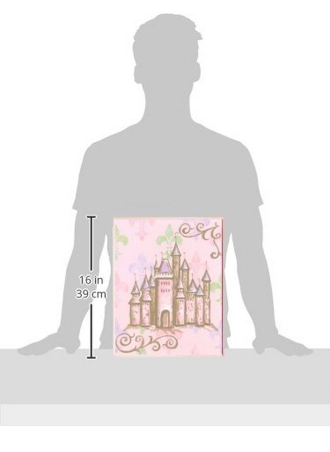Stupell Industries - The Kids Room By Stupell Castle With Fleur De Lis On Pink Background Rectangle Wall Plaque - Image 1