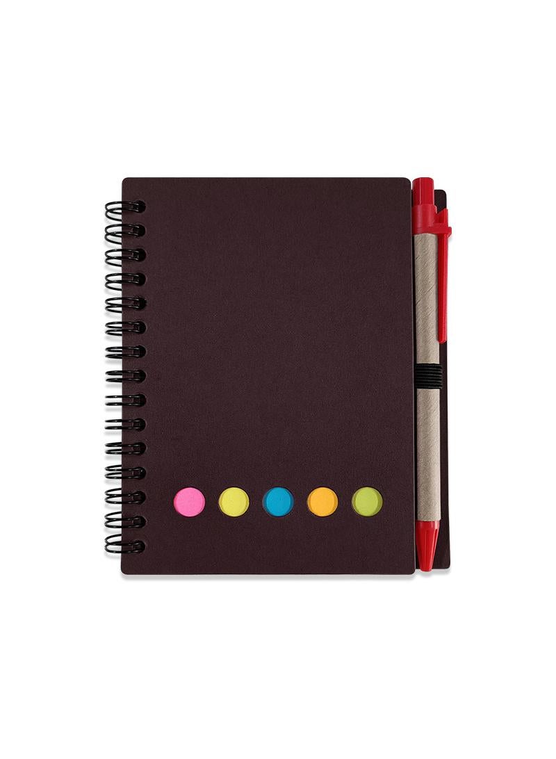 Generic 4 Pcs Coil Notebook With Sticky Note Paper And Pen Student Office Notebook Creative Exercise Notebook（The Color Of The Pen Is Random）  - Image 2
