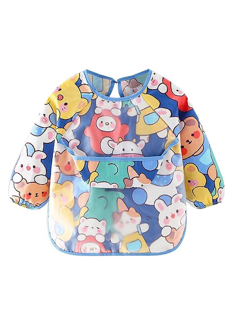 Long Sleeves Baby Bibs, Waterproof Toddler Weaning Bibs, Coverall Baby Bibs for Baby Feeding, with Pocket 9-36 Months, Infants Eating and Painting - Image 1