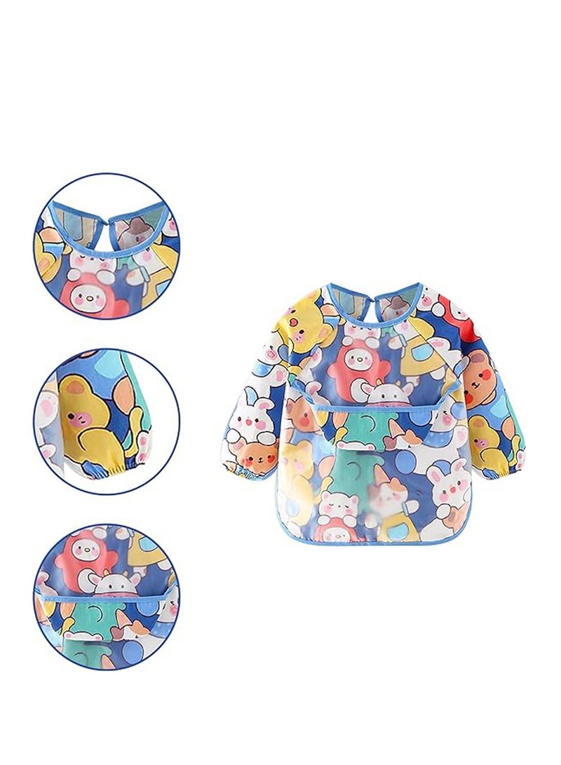 Long Sleeves Baby Bibs, Waterproof Toddler Weaning Bibs, Coverall Baby Bibs for Baby Feeding, with Pocket 9-36 Months, Infants Eating and Painting - Image 5
