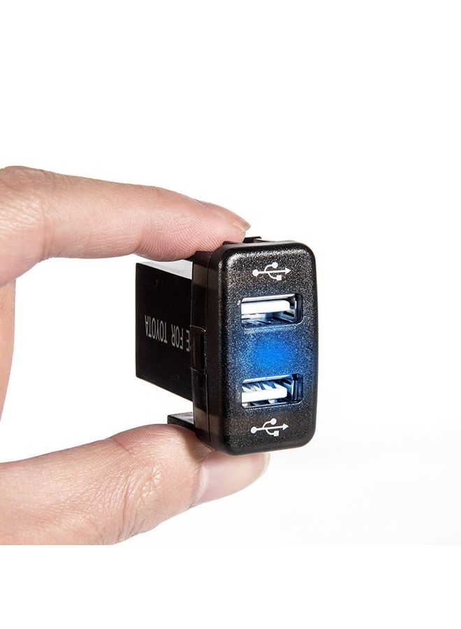 بيوينتي Car Charger Original Hole Non-Destructive Modification Of Dual Usb Car Charger With Line Suitable For Toyota(FTWU Blue Light) - Image 3